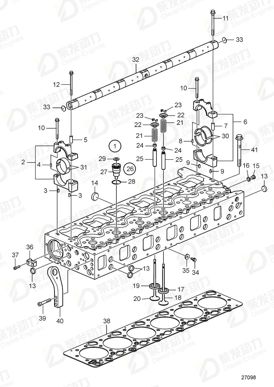 volvo penta Cylinder head 3801571 Drawing